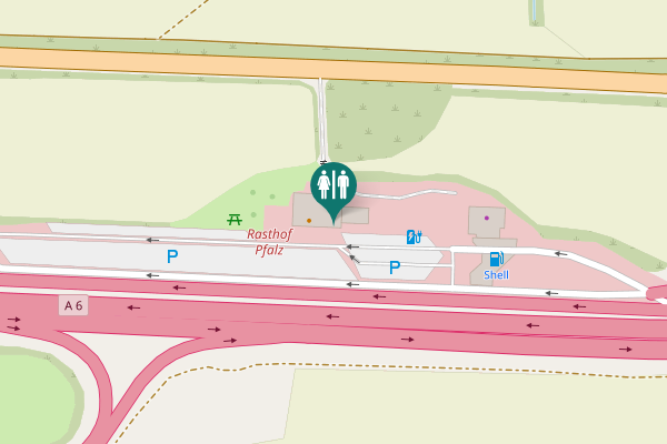 Map showing location of A 6 Toilet
