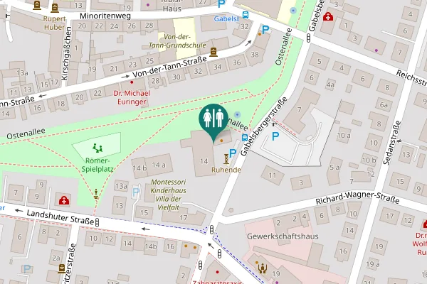 Map showing location of Gabelsbergerstraße 14 Toilet
