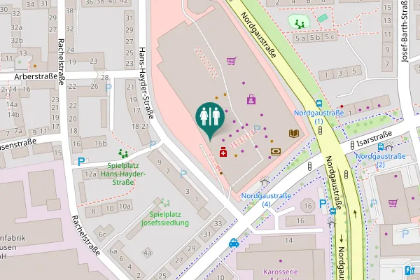 Map showing location of Hans-Hayder-Straße 2 Toilet