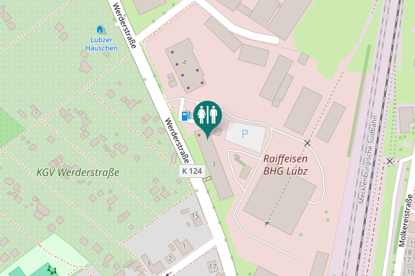 Map showing location of Werderstraße 3 Toilet