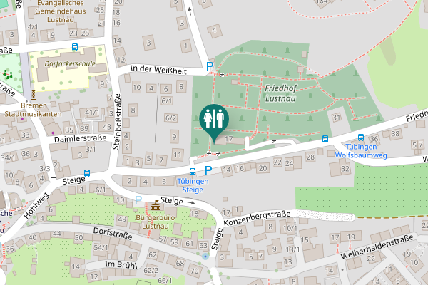 Map showing location of Friedhofstraße 17 Toilet