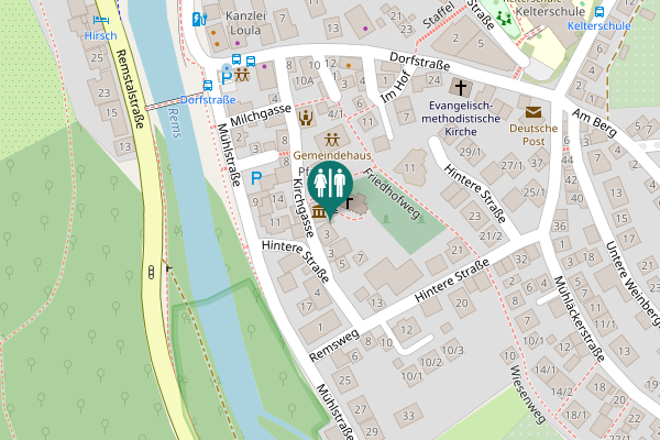 Map showing location of Hintere Straße 3 Toilet