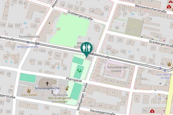 Map showing location of WC - Pfarrer-Schröttner-Platz