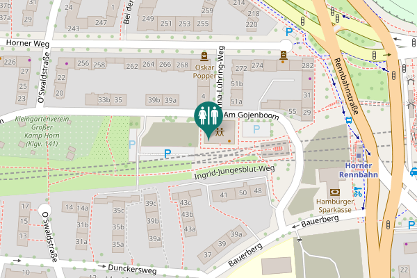 Map showing location of Am Gojenboom 46 Toilet