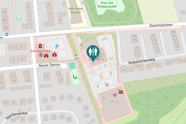 Map showing location of Dammstücken 25-27 Toilet