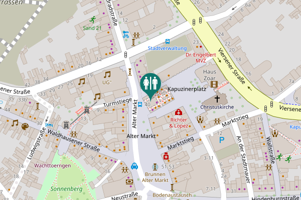 Map showing location of Alter Markt 40 Toilet