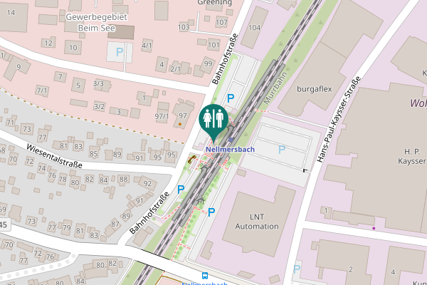Map showing location of Bahnhofstraße 97 Toilet