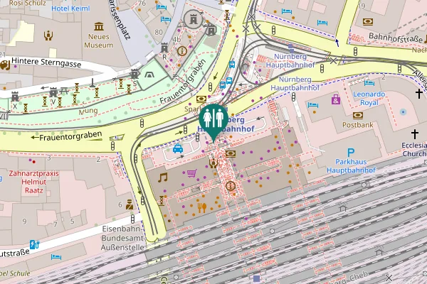Map showing location of Bahnhofsplatz 9 Toilet