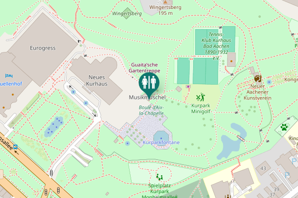 Map showing location of Aachen Toilet