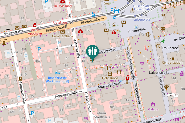 Map showing location of Wilhelminenstraße 9 Toilet
