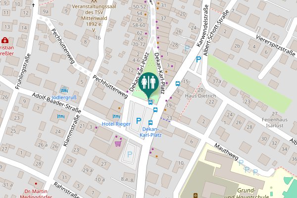 Map showing location of Dekan-Karl-Platz Toilet