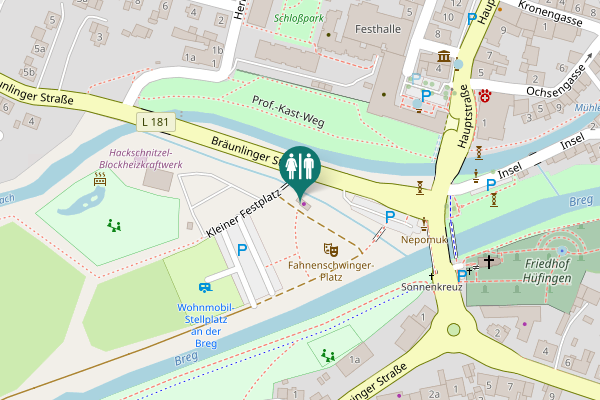 Map showing location of Kleiner Festplatz Toilet