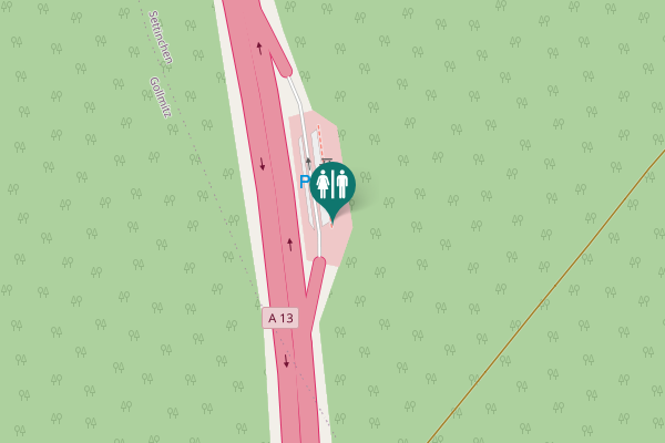 Map showing location of A 13 Toilet