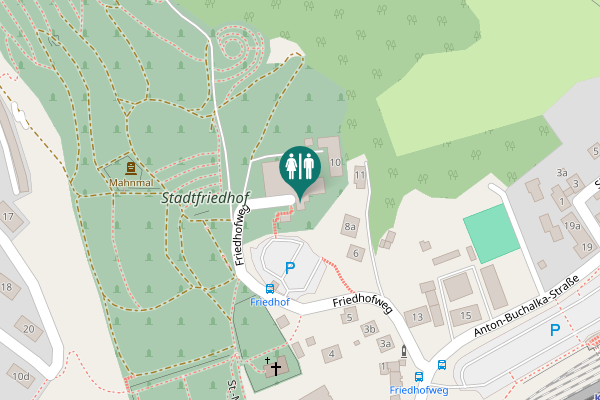 Map showing location of Friedhofweg 10 Toilet