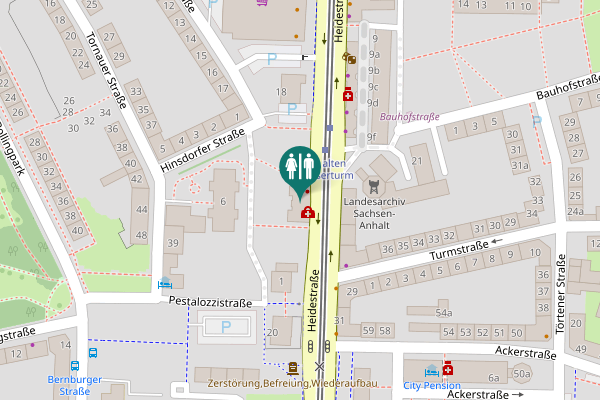 Map showing location of Heidestraße 20 Toilet