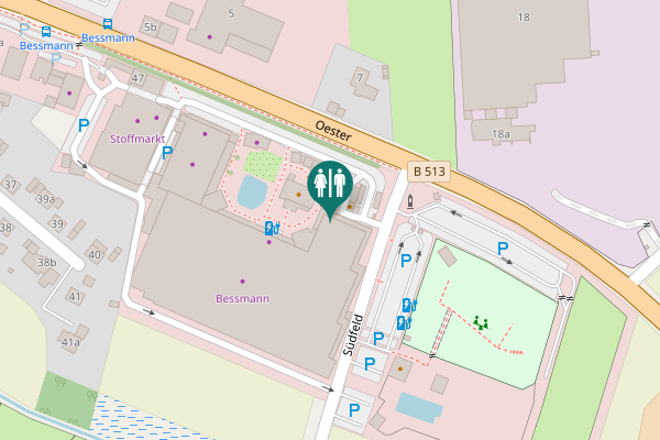 Map showing location of Südfeld 47 Toilet