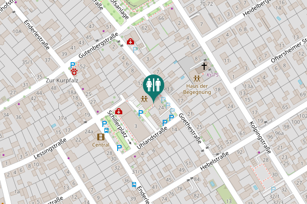 Map showing location of Goethestraße 22 Toilet