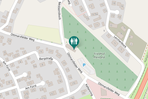 Map showing location of Ottmarsfelder Weg Toilet