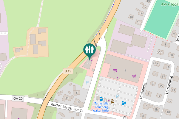Map showing location of Buchenberger Straße 2 Toilet