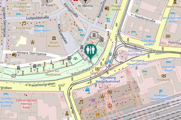 Map showing location of Frauentor Toilet