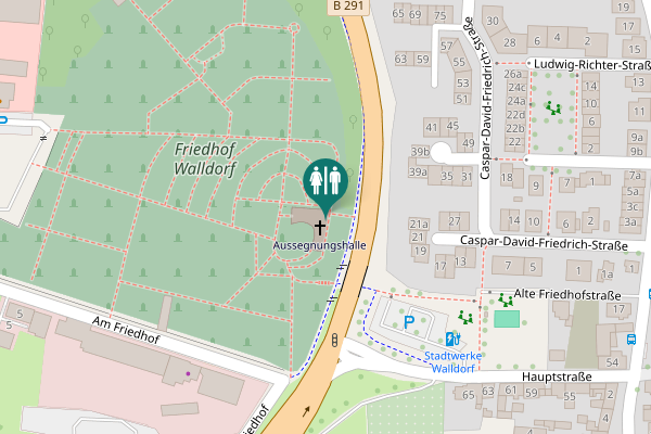 Map showing location of B 291 Toilet
