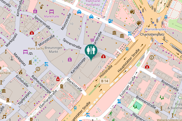Map showing location of Dorotheenplatz 1 Toilet