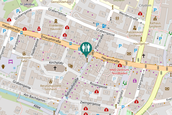 Map showing location of Hauptstraße 92 Toilet