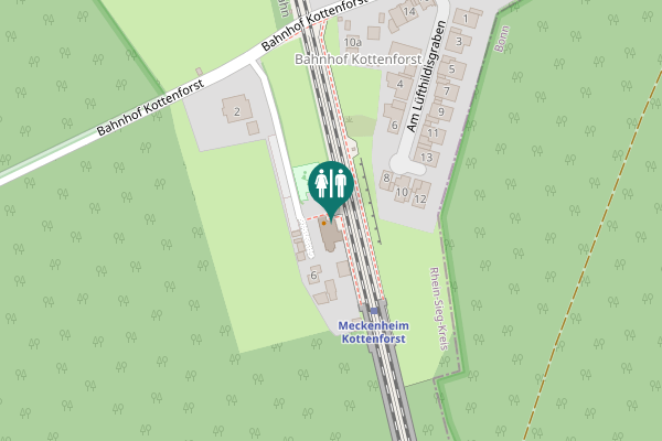 Map showing location of Bahnhof Kottenforst 8 Toilet