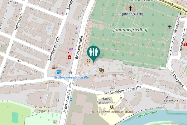 Map showing location of Brückenstraße 23 Toilet