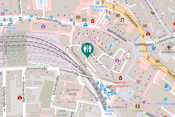 Map showing location of Heuwieserstraße 2 Toilet