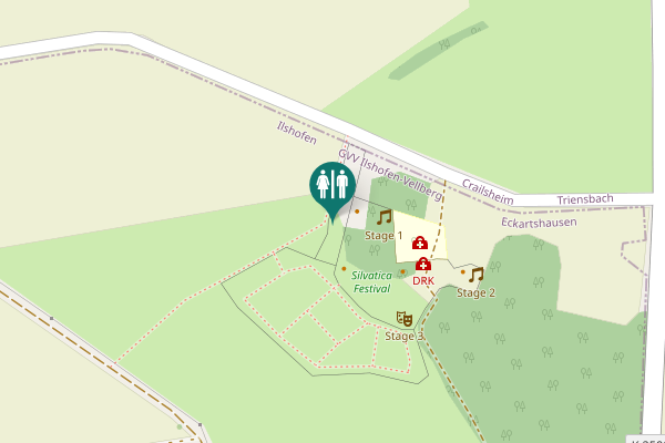 Map showing location of Crailsheim Toilet