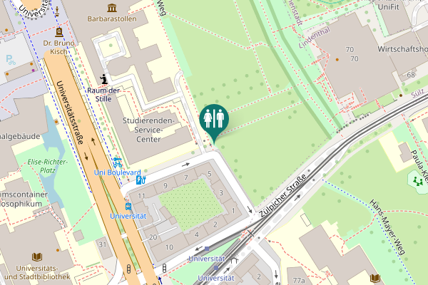 Map showing location of Kerpener Straße 1 Toilet