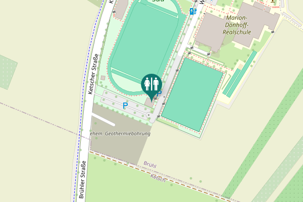Map showing location of Brühl Toilet