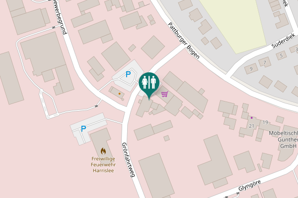 Map showing location of Grönfahrtweg 28 Toilet