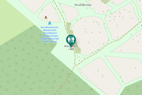 Map showing location of Waschhaus + WC