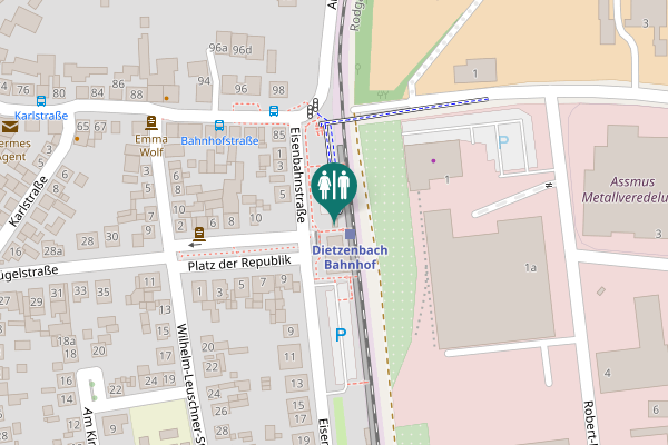Map showing location of Eisenbahnstraße 2 Toilet