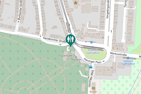 Map showing location of Kendenicher Straße Toilet
