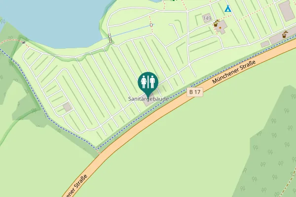 Map showing location of Sanitärgebäude