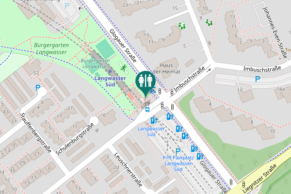 Map showing location of Glogauer Straße Toilet