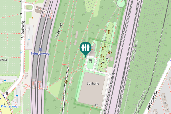 Map showing location of Prellerweg 47-49 Toilet