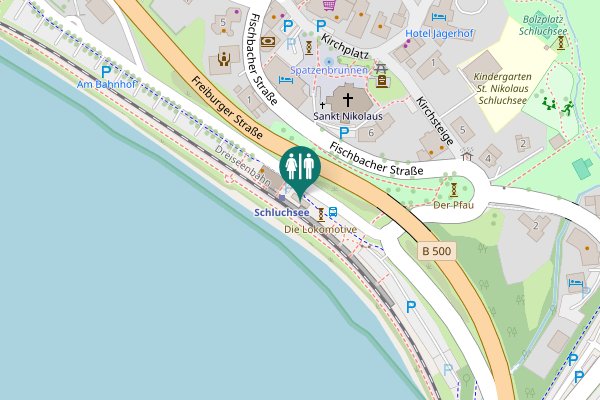 Map showing location of Bahnhofstraße Toilet