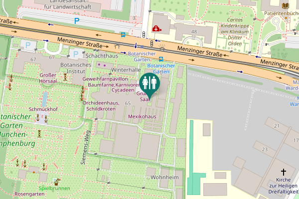 Map showing location of Menzinger Straße 65 Toilet