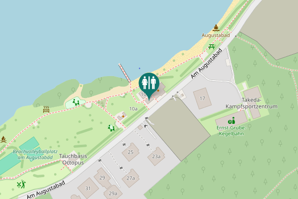 Map showing location of Am Augustabad 10 Toilet