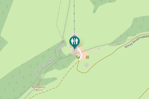 Map showing location of Mittag Winterrodelbahn Toilet