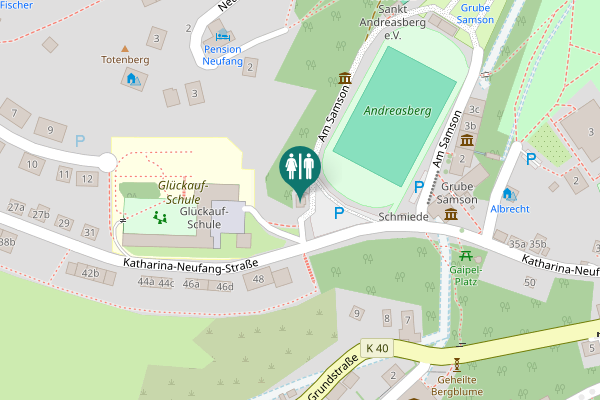 Map showing location of Am Samson Toilet