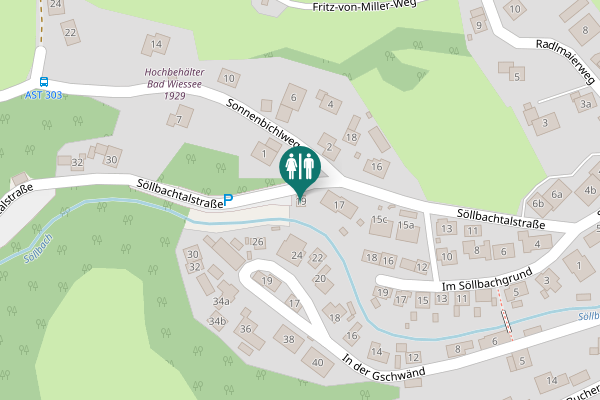 Map showing location of Söllbachtalstraße 19 Toilet