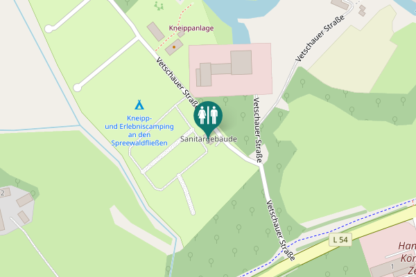 Map showing location of Sanitärgebäude