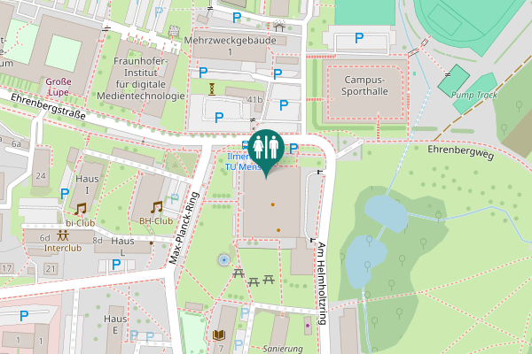 Map showing location of Herrentoilette