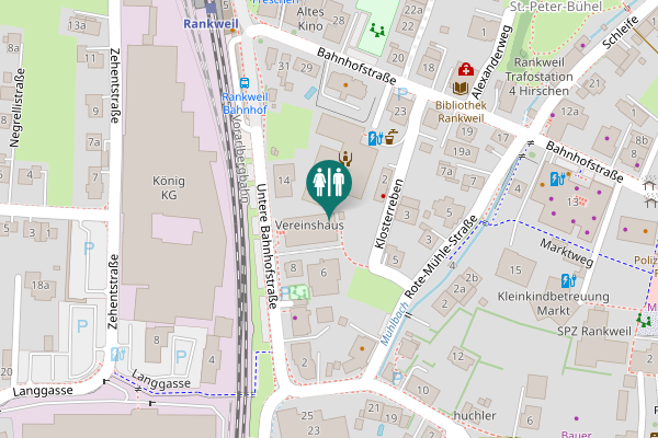 Map showing location of Untere Bahnhofstraße 10 Toilet