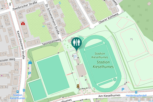 Map showing location of Sportplatzweg Toilet
